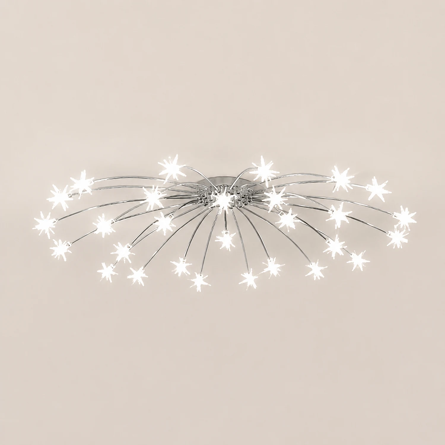 Madina Art Deco Starry Metal/Glass Flush Mount Ceiling Light Black/Gold/Chrome - Lumpaz