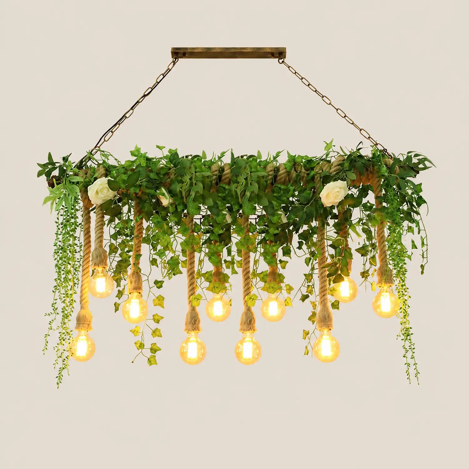 Nest Natural Decorative Metal/Glass Pendant Light, Green - Lumpaz