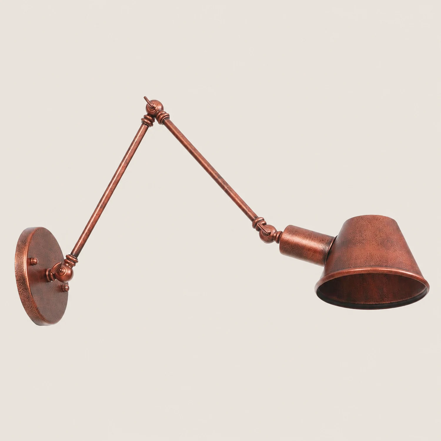 Brady Rotatable Wall Lamp with Swing Arm, Black/Rust - Lumpaz