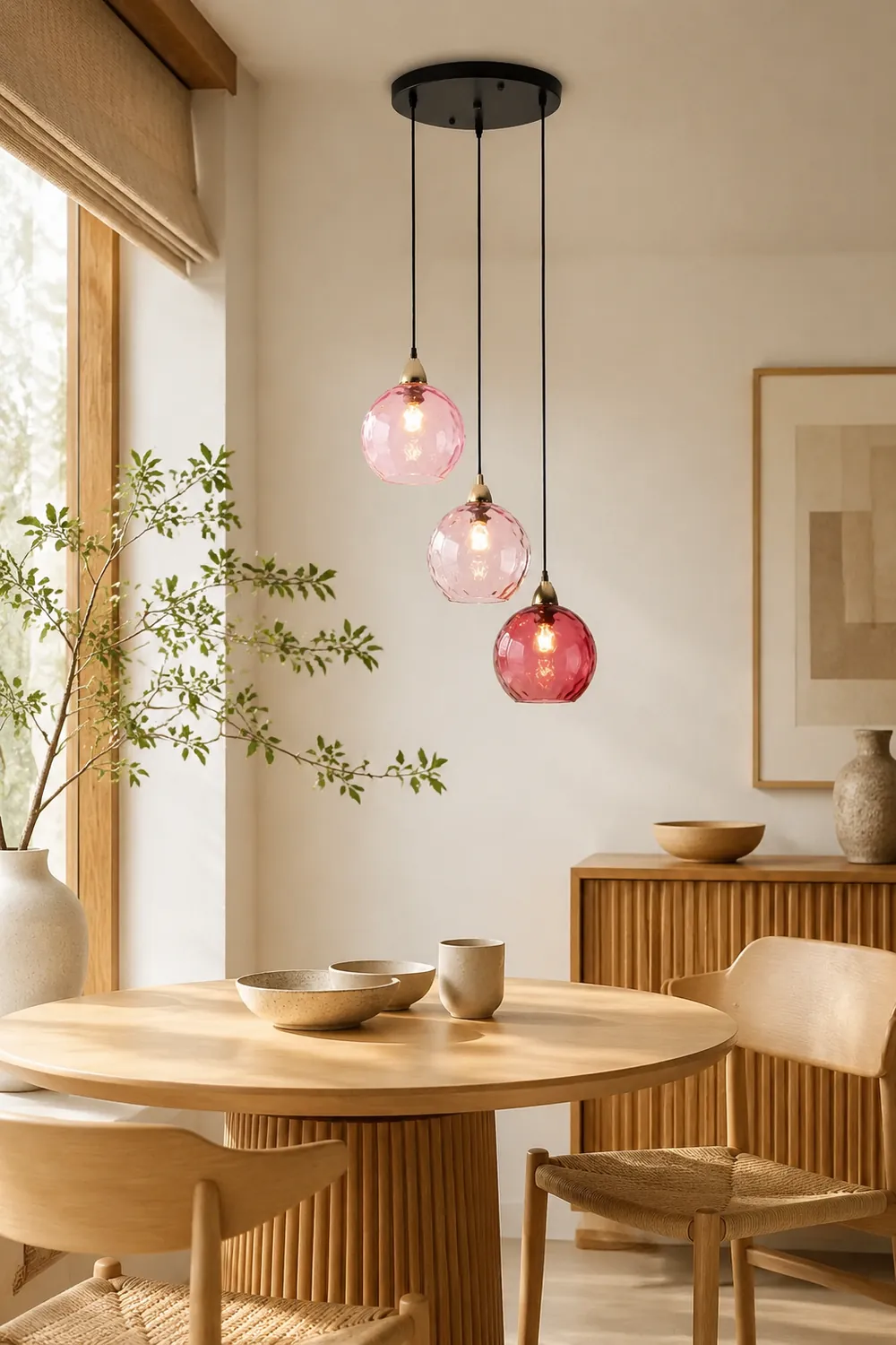 Hailie Colorful Glass Ball Pendant Lights Water Ripple - Lumpaz