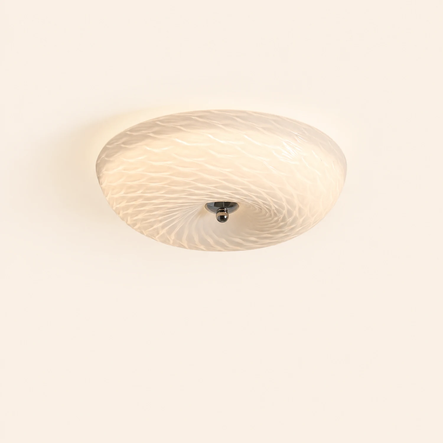 Hailie Design Circle LED Ceiling Light Metal/Glass White Bedroom/Living Room - Lumpaz