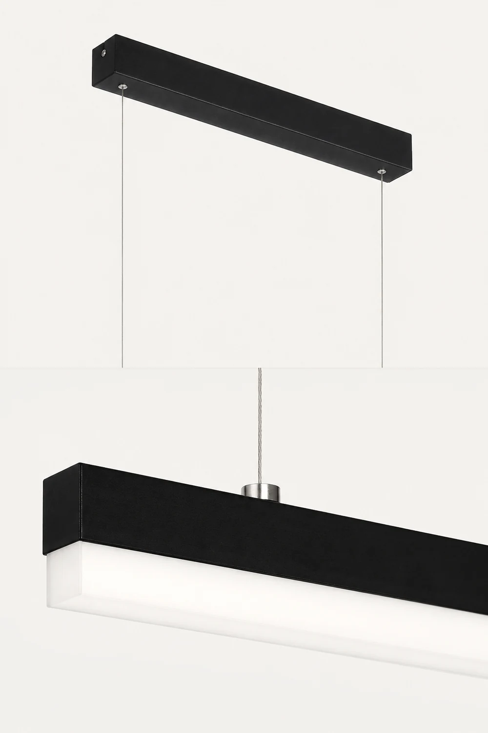 Edge Modern Linear Metal/Acrylic Pendant Light, White/Black - Lumpaz