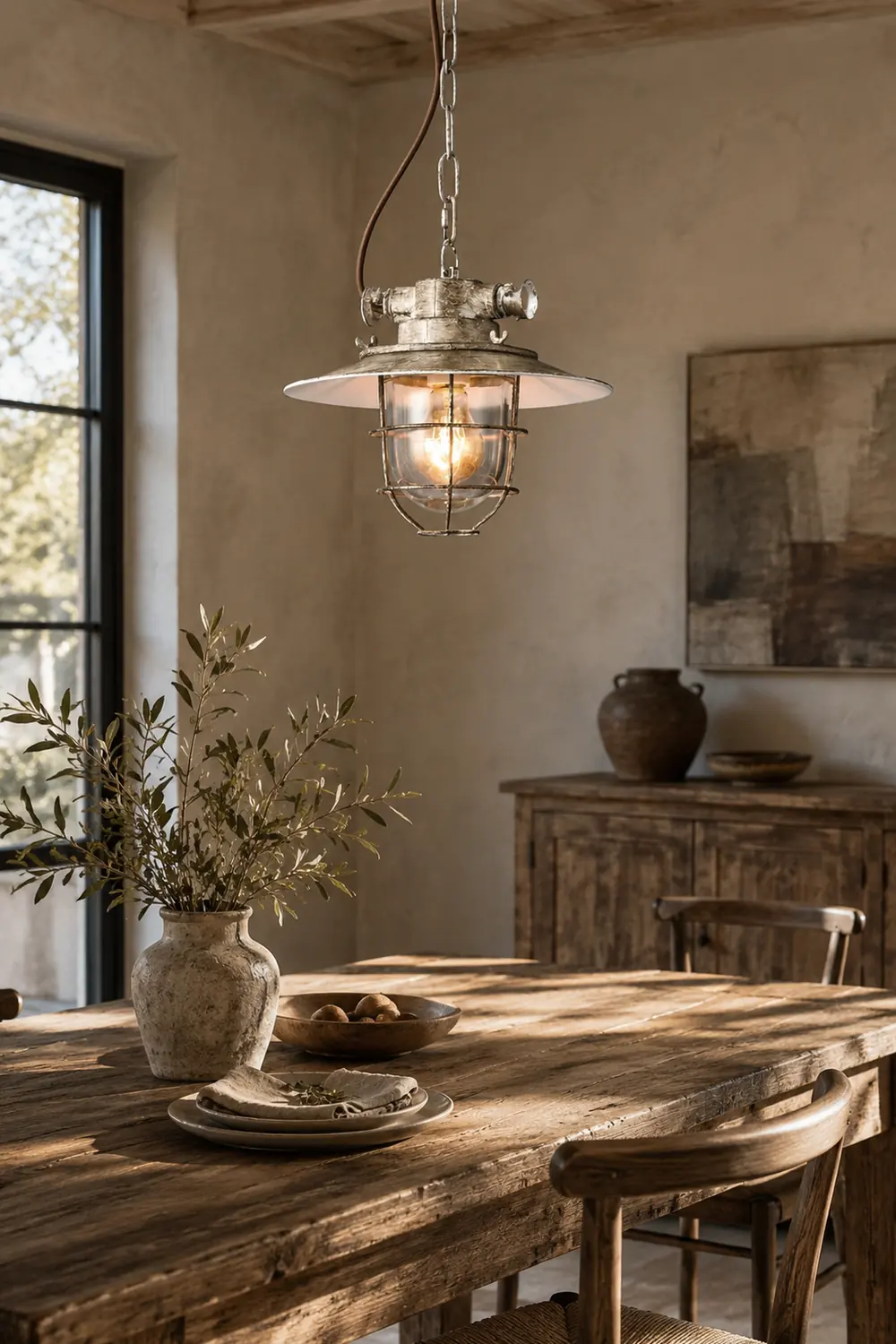 Alessio Industrial Metal/Glass Pendant Light White/Blue Bedroom - Lumpaz