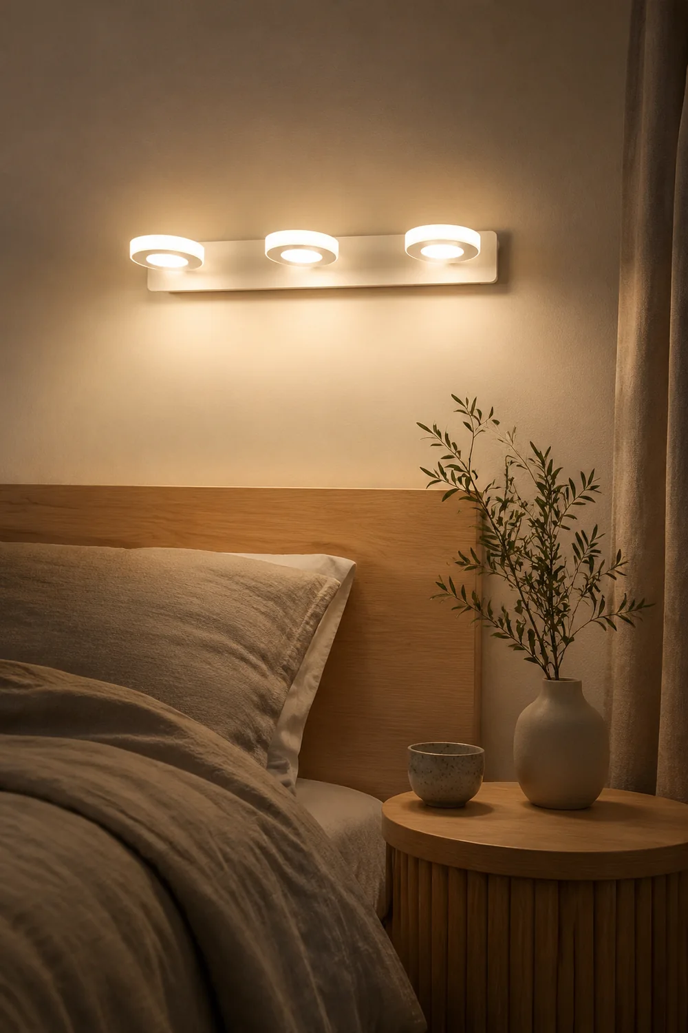 Leigh Minimalist Round Metal Wall Lamp, White, Bathroom - Lumpaz