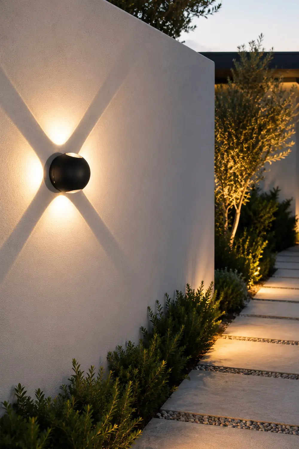 Orr Outdoor Wall Lamp Globe/Cruciform Ray Modern,Aluminum, Black, Garden - Lumpaz