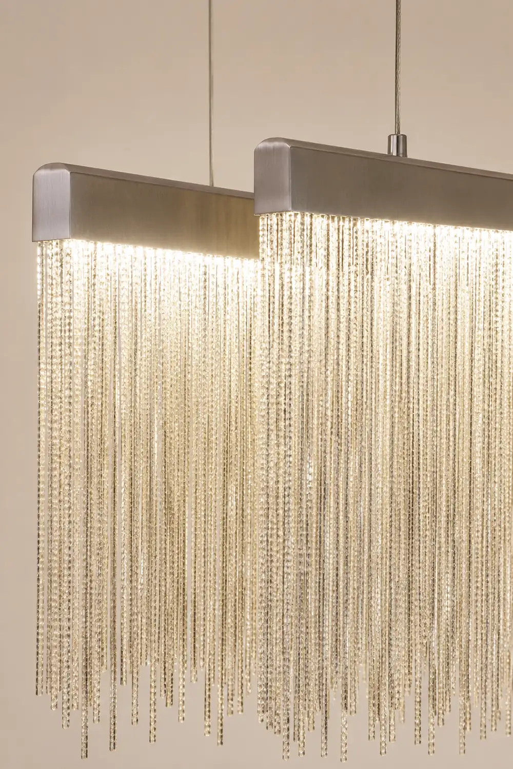 Marilyn Luxury Tassel Metal/Acrylic Pendant Light, Gold/Chrome - Lumpaz