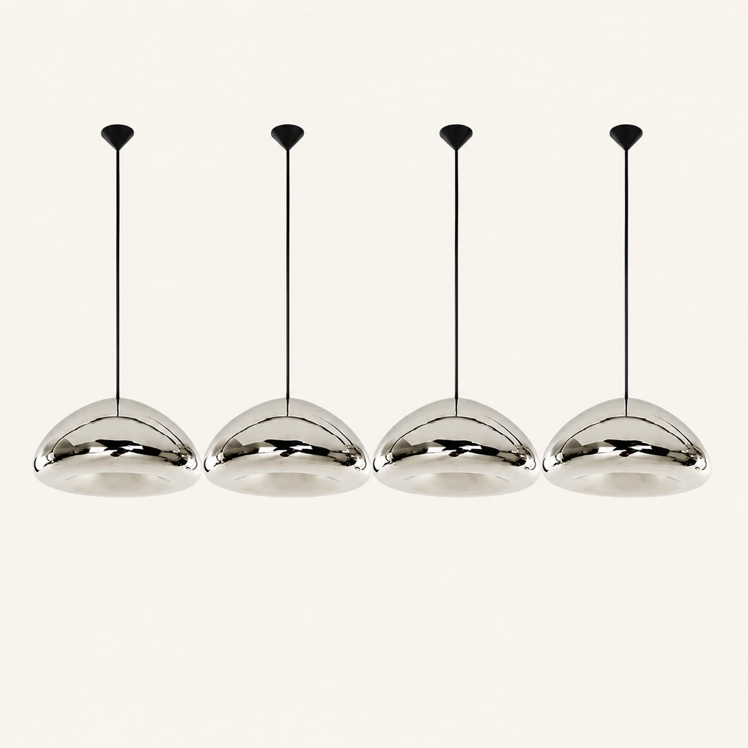 Morandi Modern Bread Shape Glass/Metal Pendant Light, 3 Colors - Lumpaz