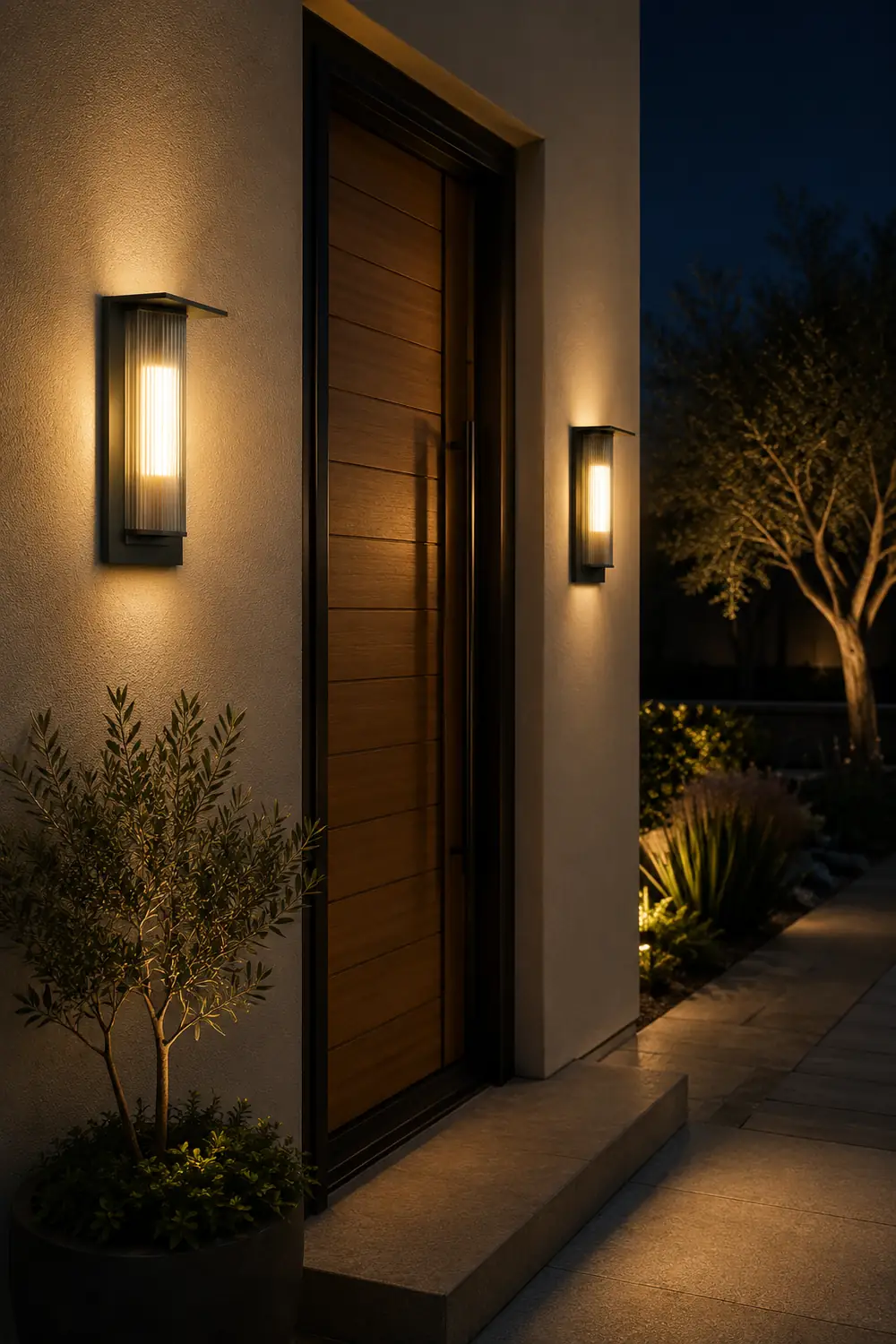 Orr Modern Rectangular Acrylic Outdoor Wall Lamp, Black/Transparent - Lumpaz