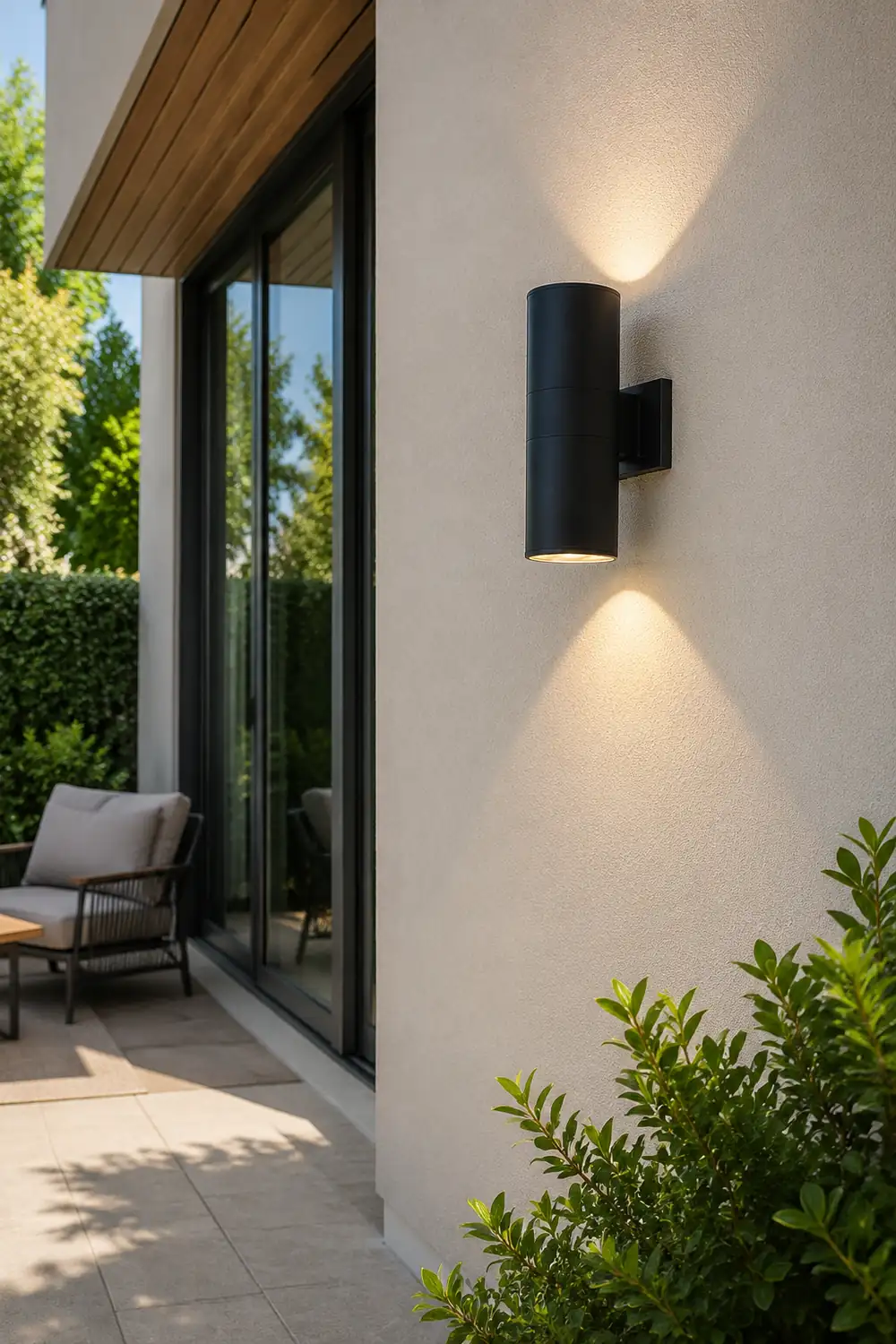 Orr Minimalist Metal Double-headed Outdoor Wall Lamp, Black - Lumpaz