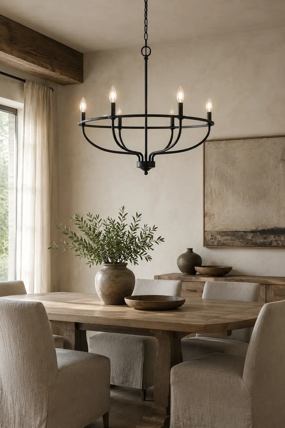 Silva Industrial Metal Candle Chandelier Black/Champagne Living Room/Bedroom - Lumpaz