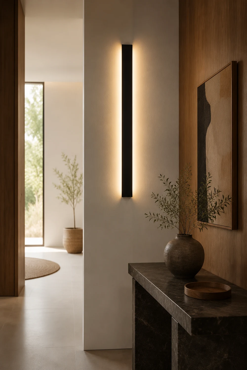 Edge Minimalist Wall Lamp, Black/White - Lumpaz