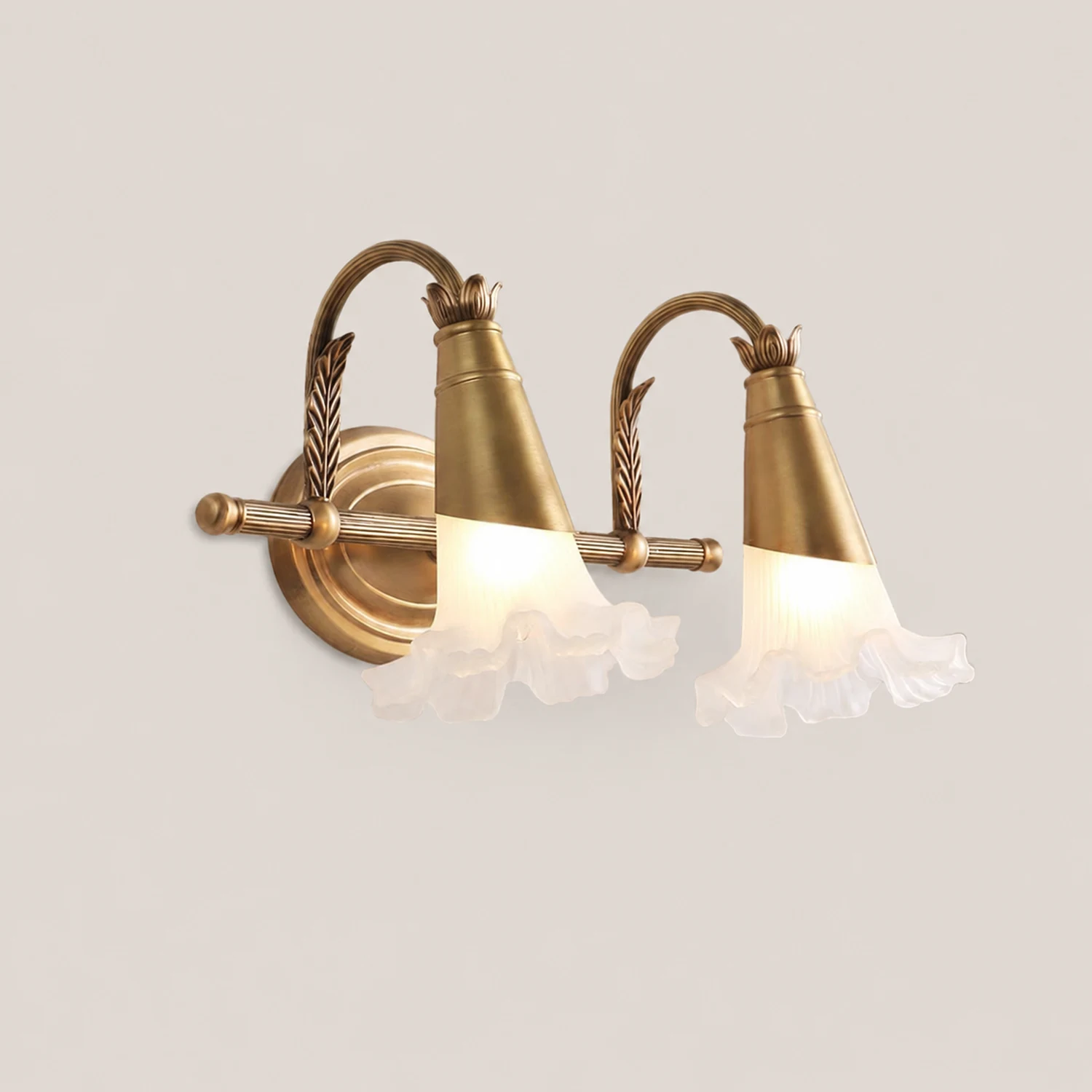 Félicie Nordique Retro Flower Metal/Glass Wall Lamp, Gold - Lumpaz