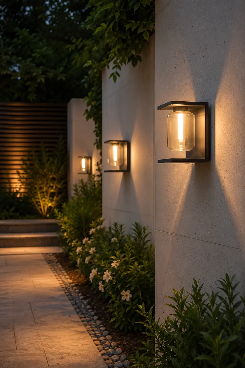 Orr Modern Rectangular Metal/Glass Lantern Solar Outdoor Waterproof Wall Lamp，Black/Gray - Lumpaz