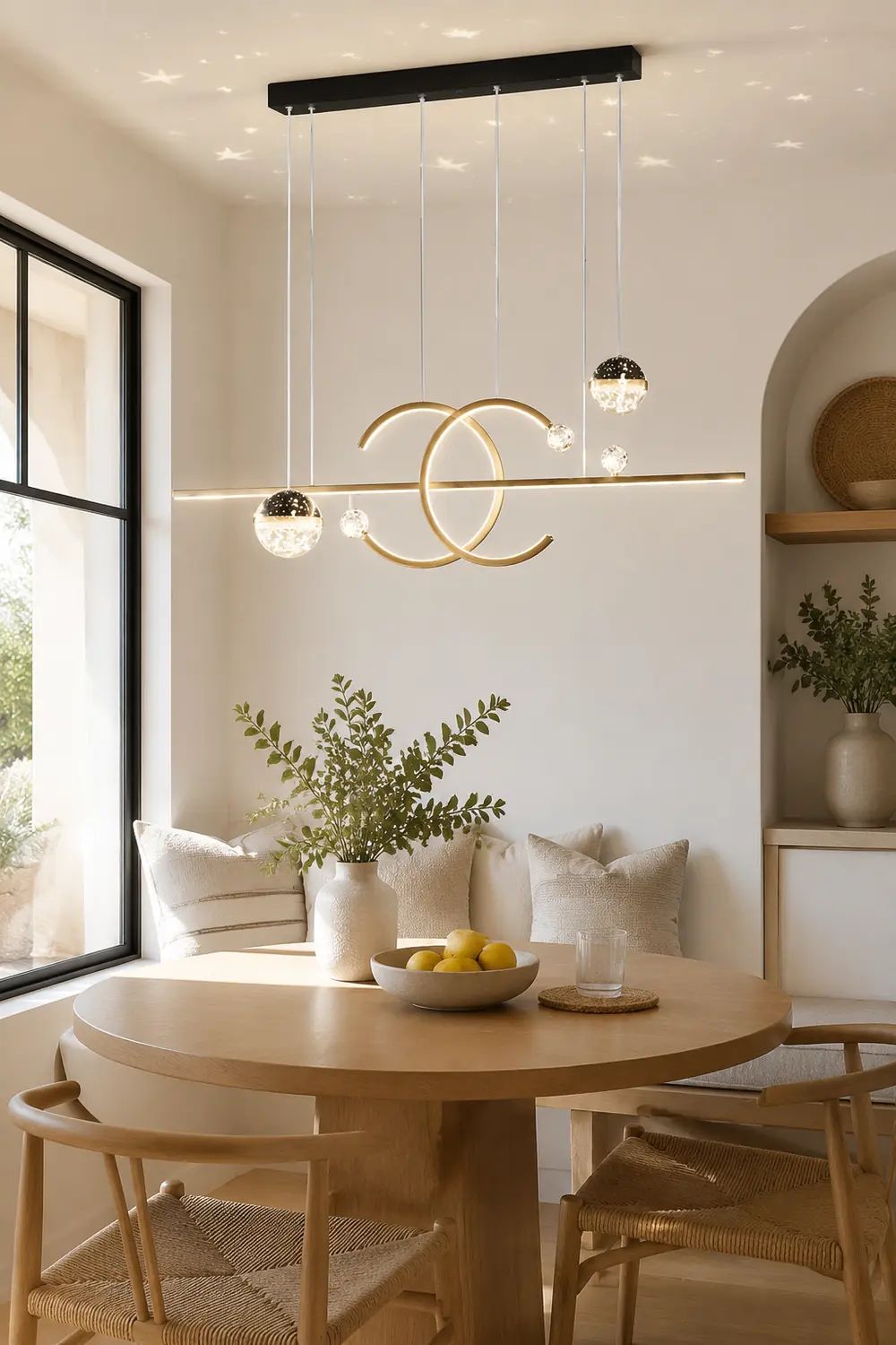 Madina Modern Pendant Light Double-C Gold/Black Dining Room - Lumpaz