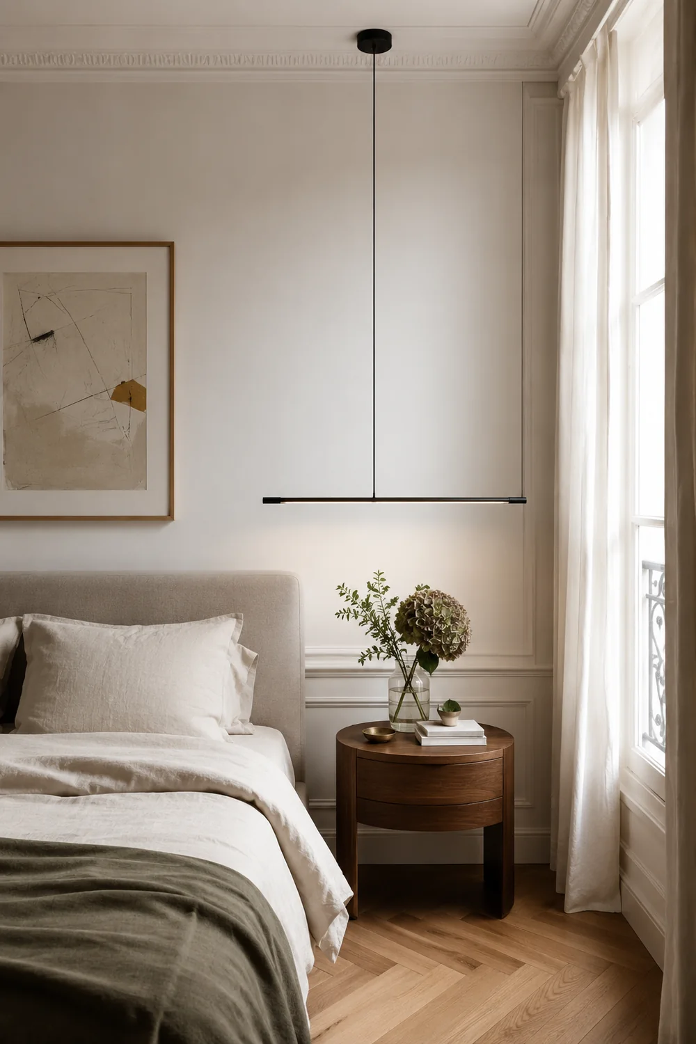 Edge Minimalist Linear Pendant Light Black Living Room - Lumpaz