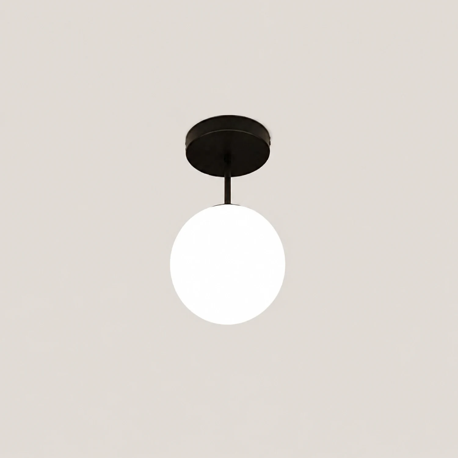 Valentina Simple Spherical LED Semi-Flush Mount Ceiling Light, Gold & Black - Lumpaz
