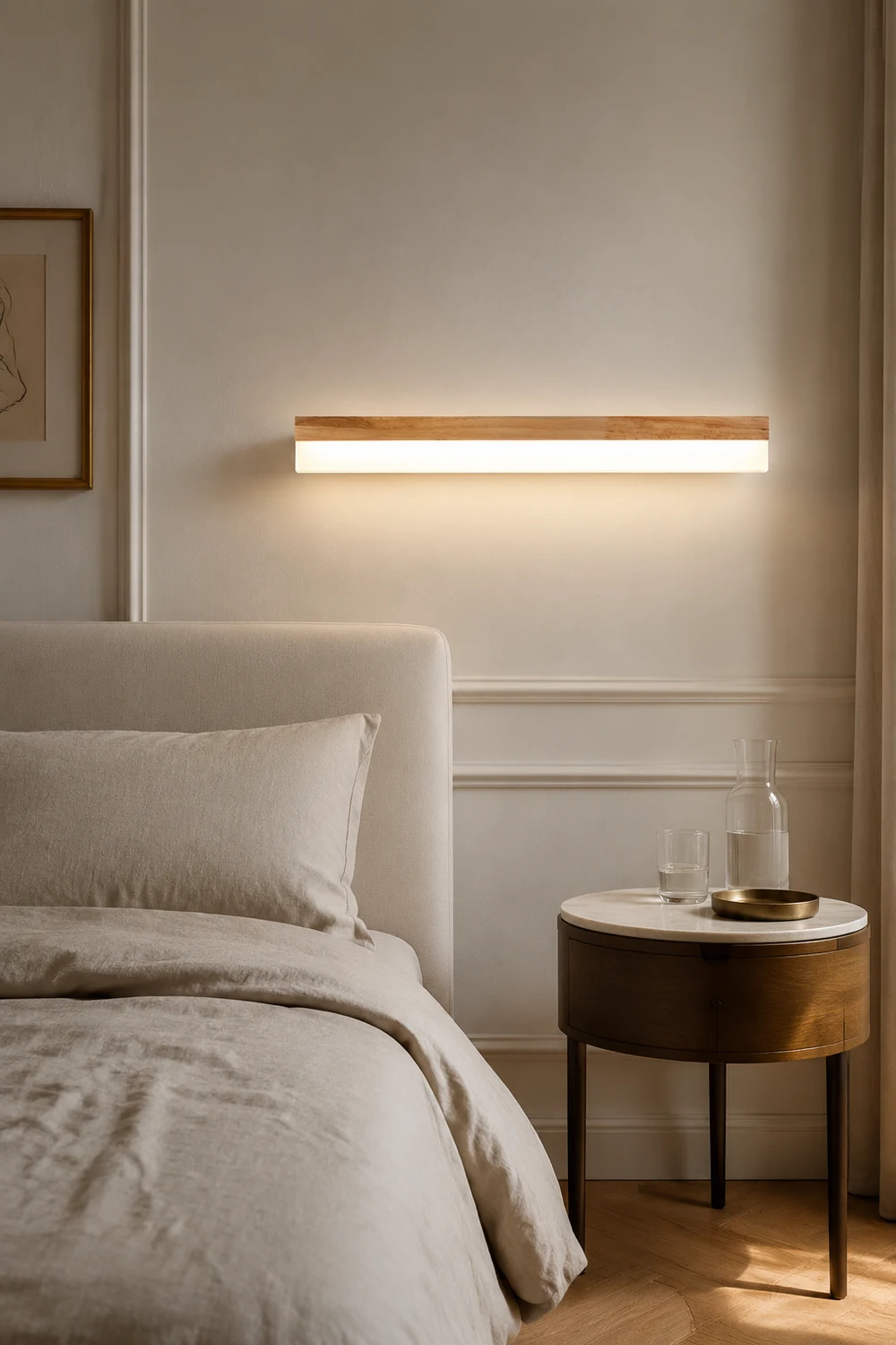 Ozawa Modern Rectangular/Arc Shape Wood/Metal Wall Lamp - Lumpaz