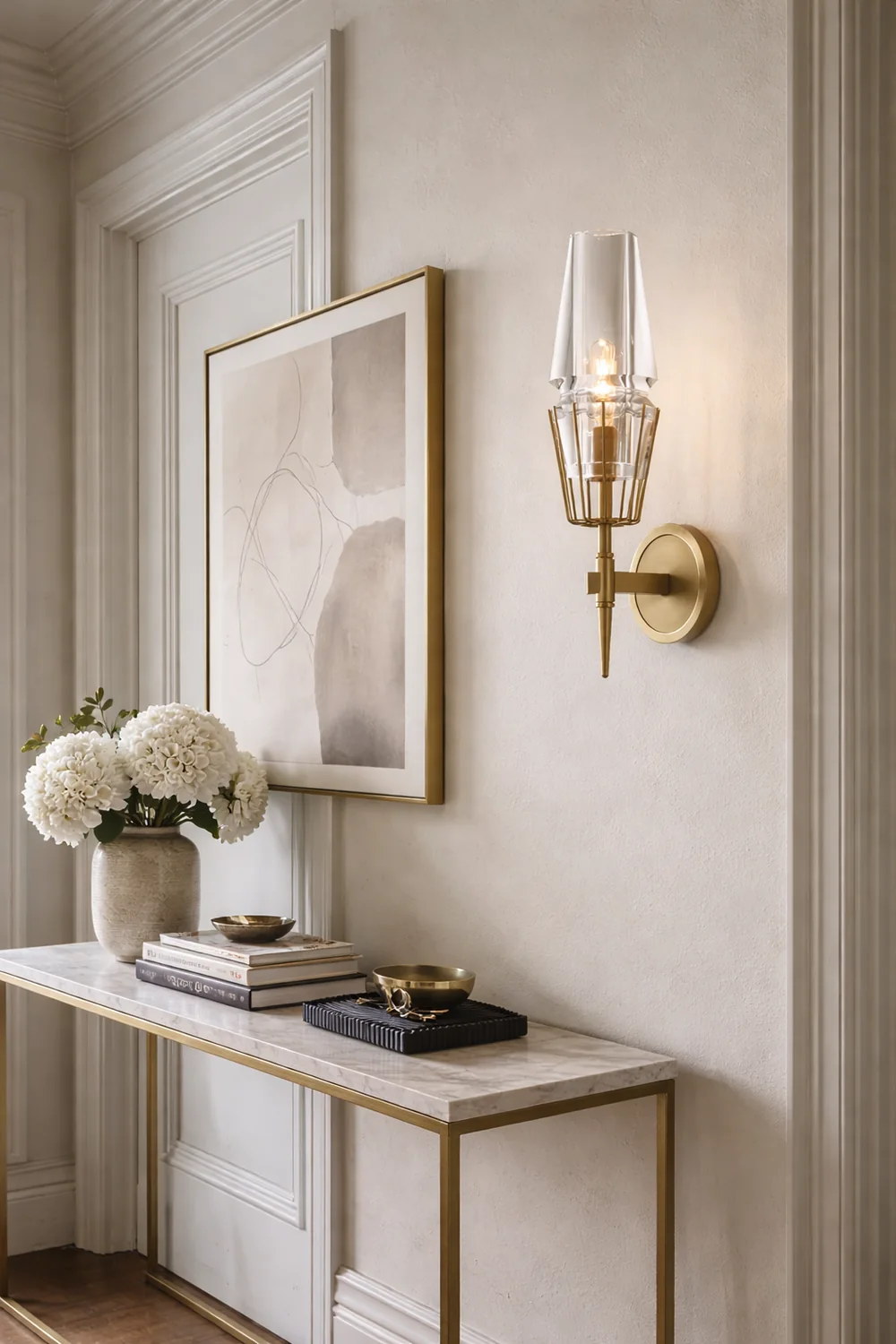 Blair Vintage Lantern Metal/Glass Wall Lamp, Gold - Lumpaz