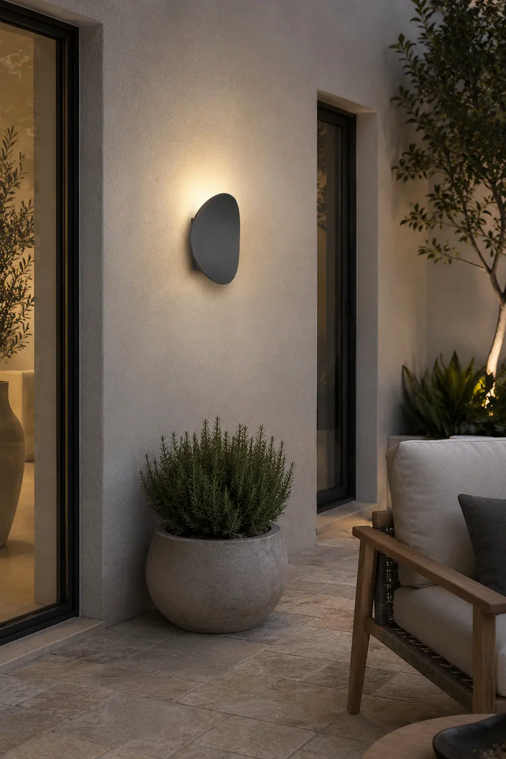 Orr Modern Minimalist Pebbles Shaped Metal/Acrylic Outdoor Waterproof Wall Lamp, Black/Gray - Lumpaz