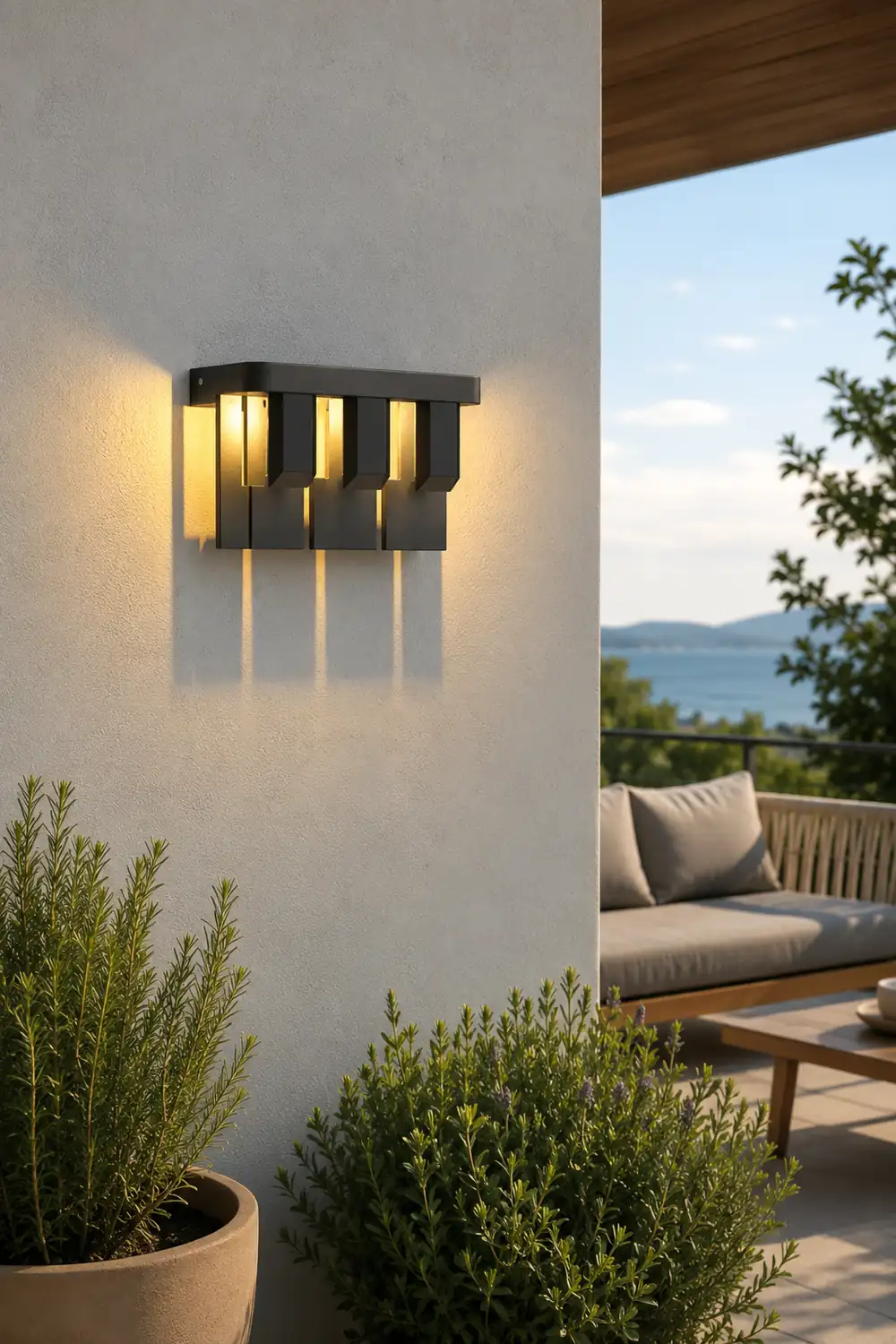 Orr Modern Minimallist Metal Solar Outdoor Garden/Yard Wall Lamp, Black - Lumpaz