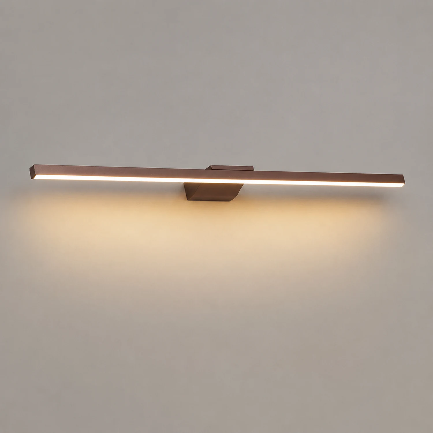 Leigh Modern Linear Metal Wall Lamp Mirror Front, Coffee - Lumpaz