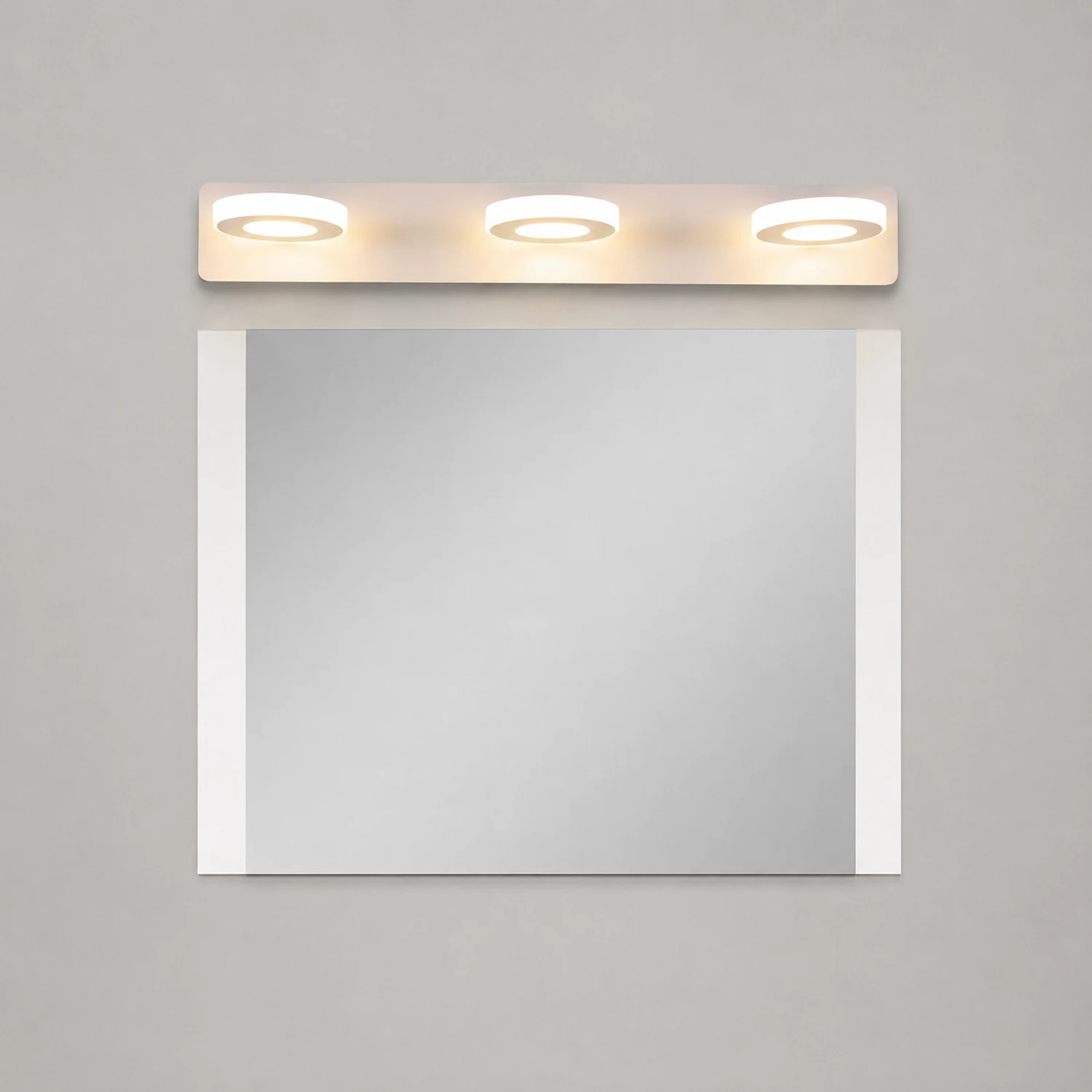 Leigh Minimalist Round Metal Wall Lamp, White, Bathroom - Lumpaz