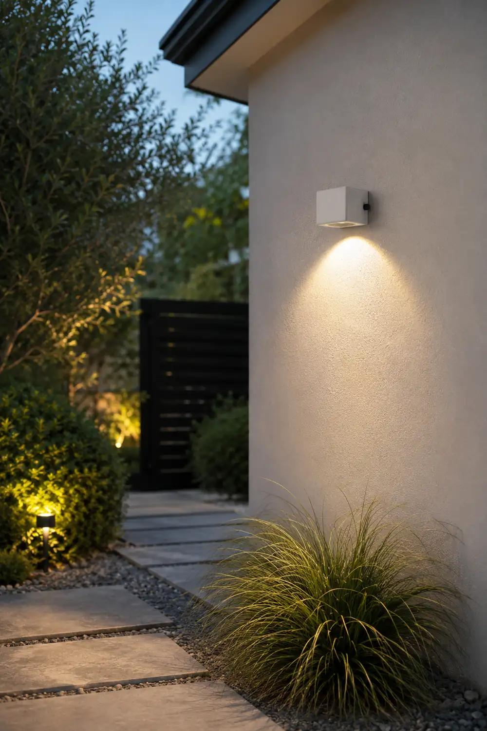 Orr Minimalist Cement Square Outdoor Wall Lamp, White - Lumpaz