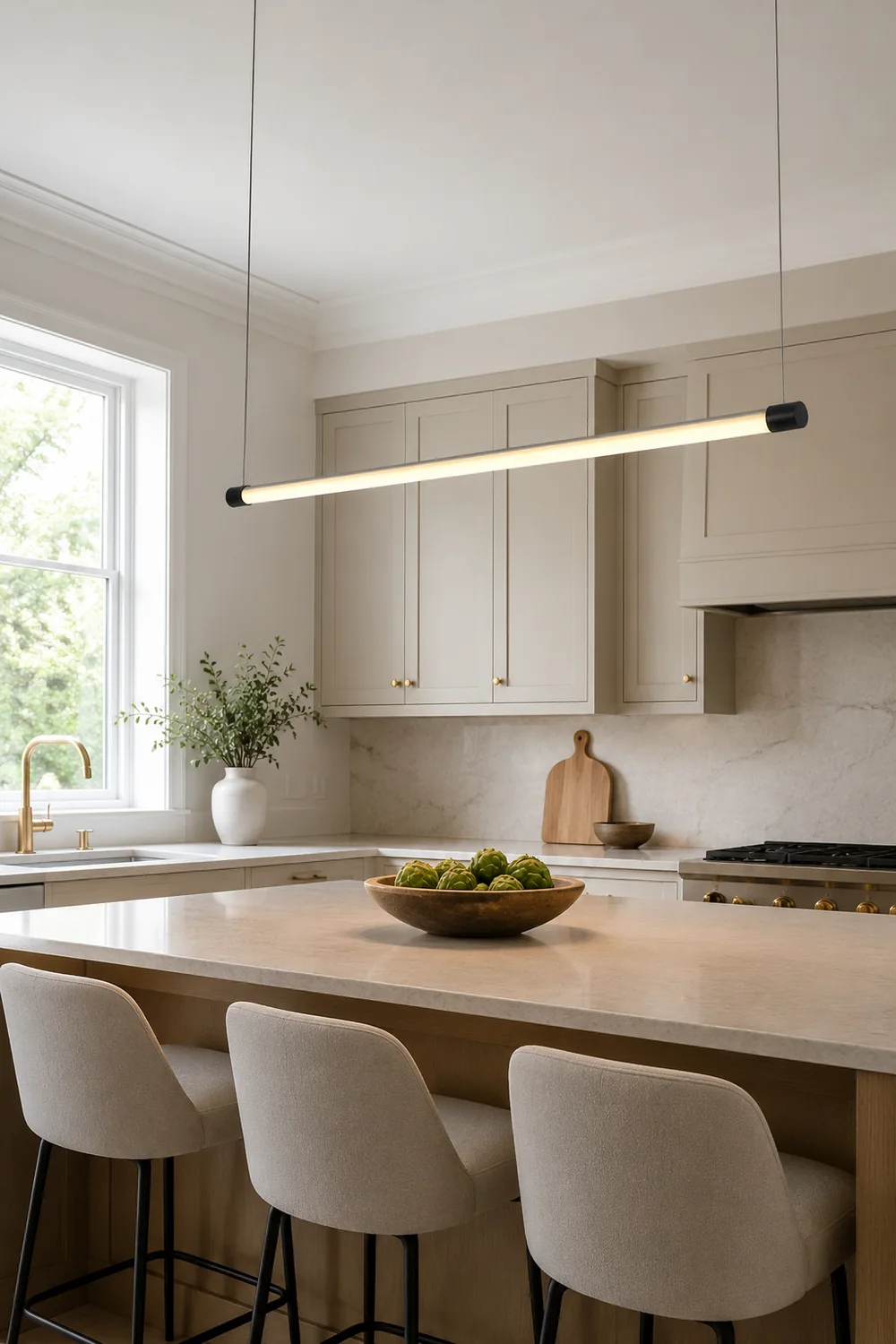 Edge Minimalist Linear Office Pendant Light Black/Silver - Lumpaz