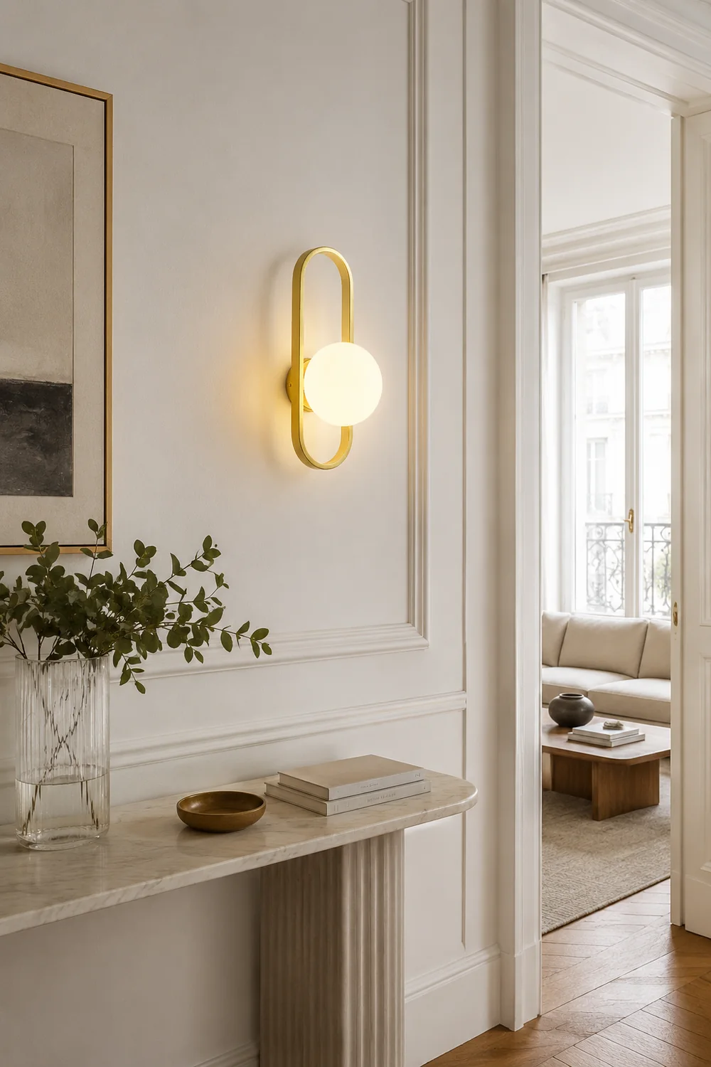 Valentina Modern Globe Bedside Wall Lamp Mount for Bedroom & Reading Room, Gold/Black - Lumpaz