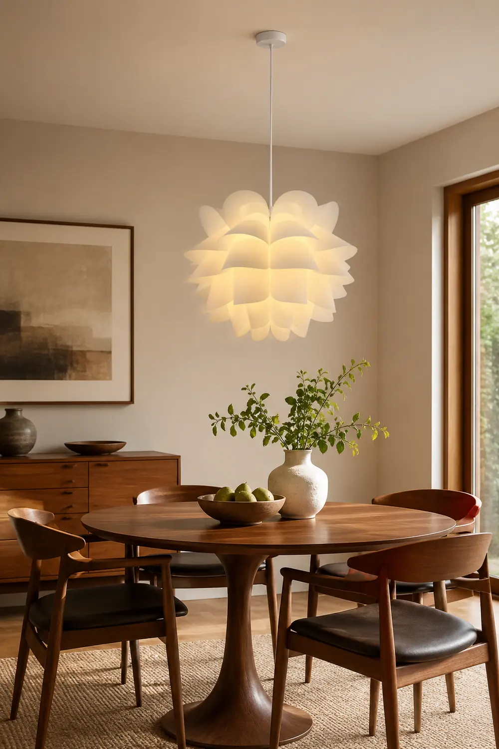 Cairns Nordic White Flower Pendant Light - Lumpaz
