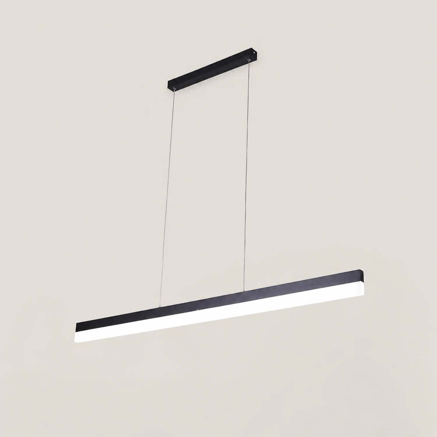 Edge Modern Linear Metal/Acrylic Pendant Light, White/Black - Lumpaz