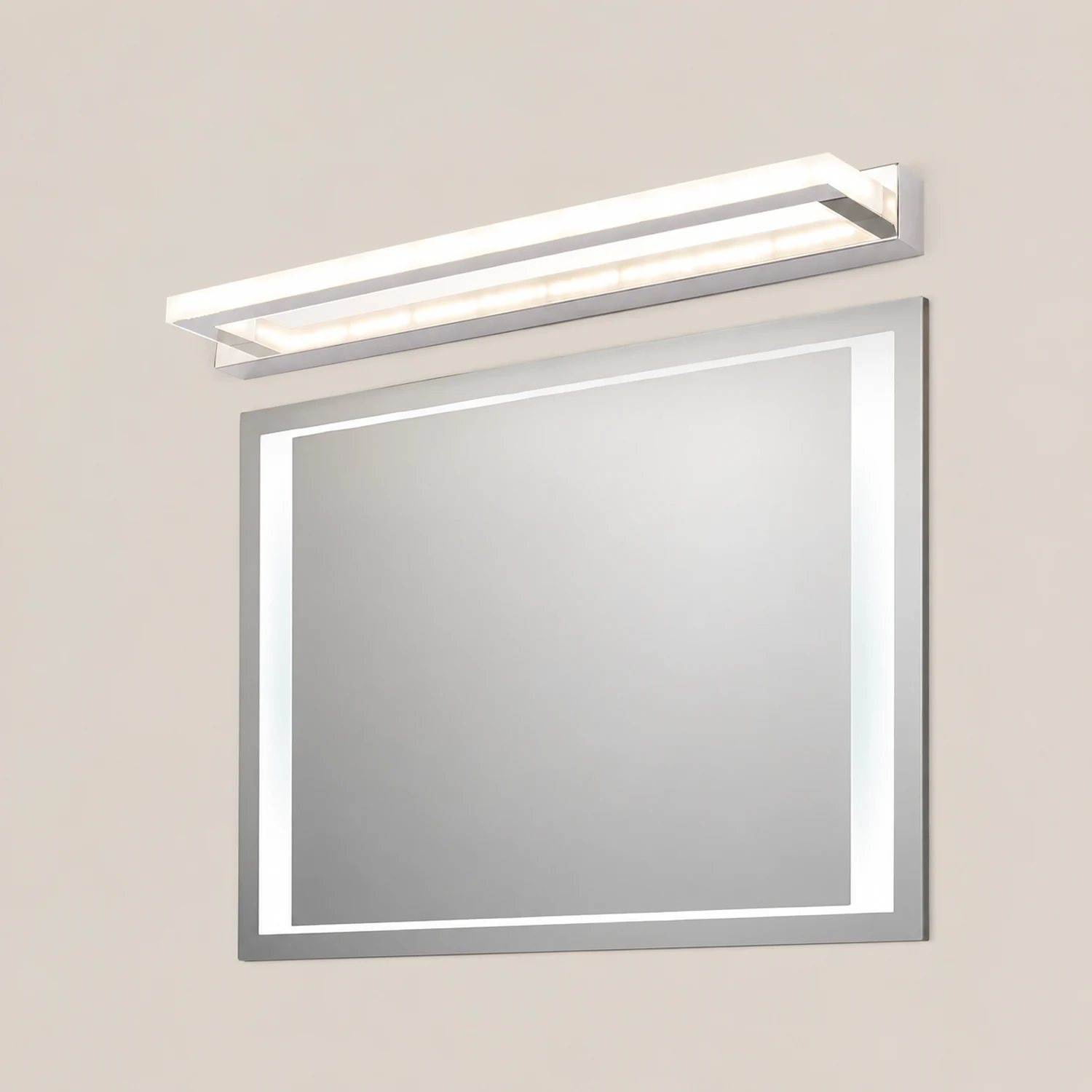 Leigh Rectangular Led Mirror Front Vanity Wall Mount Light, Bathroom, White - Lumpaz