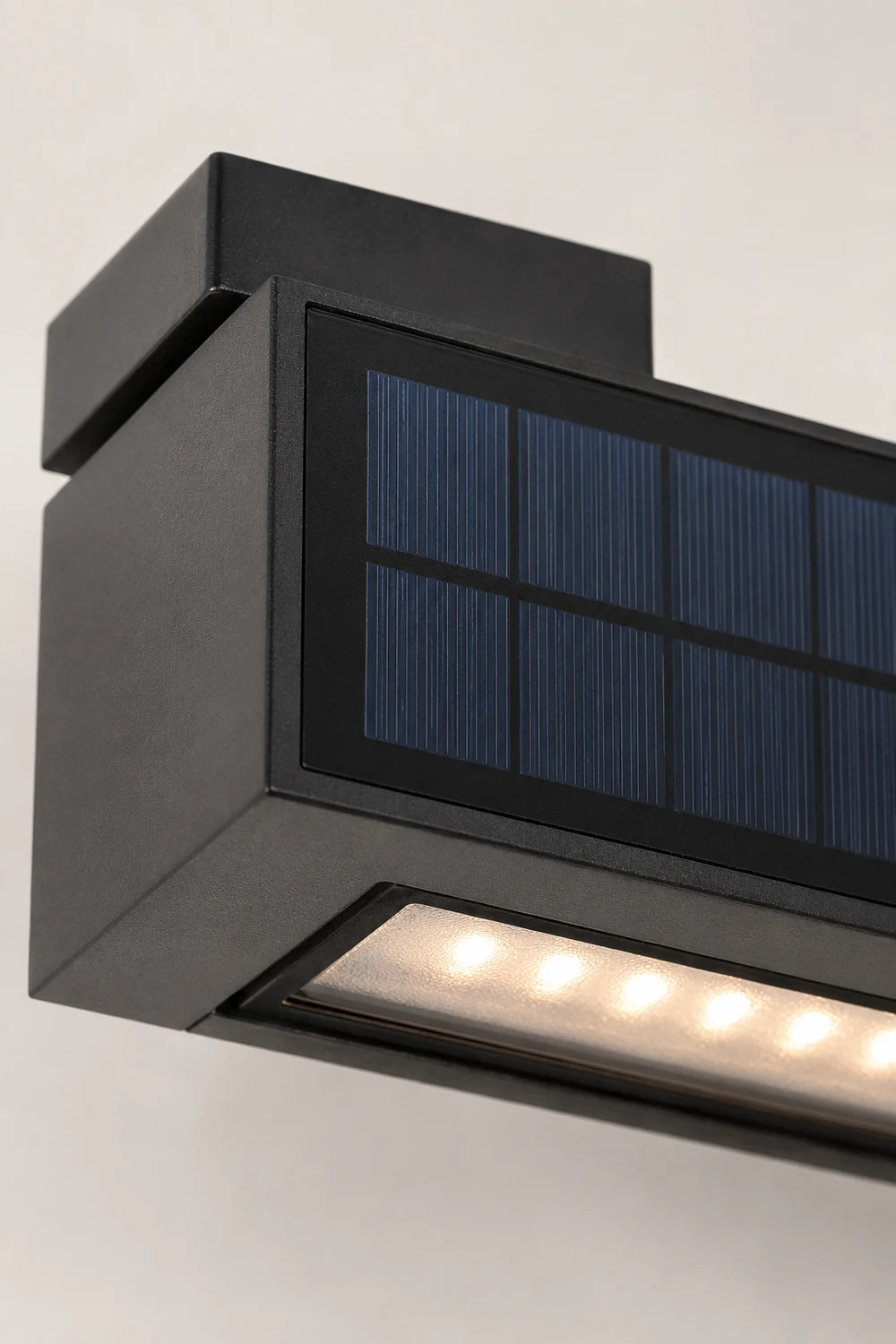 Orr  Modern Metal/Acrylic Solar Waterproof Outdoor Wall Lamp, Black - Lumpaz