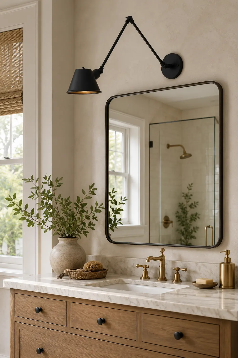 Brady Rotatable Wall Lamp with Swing Arm, Black/Rust - Lumpaz