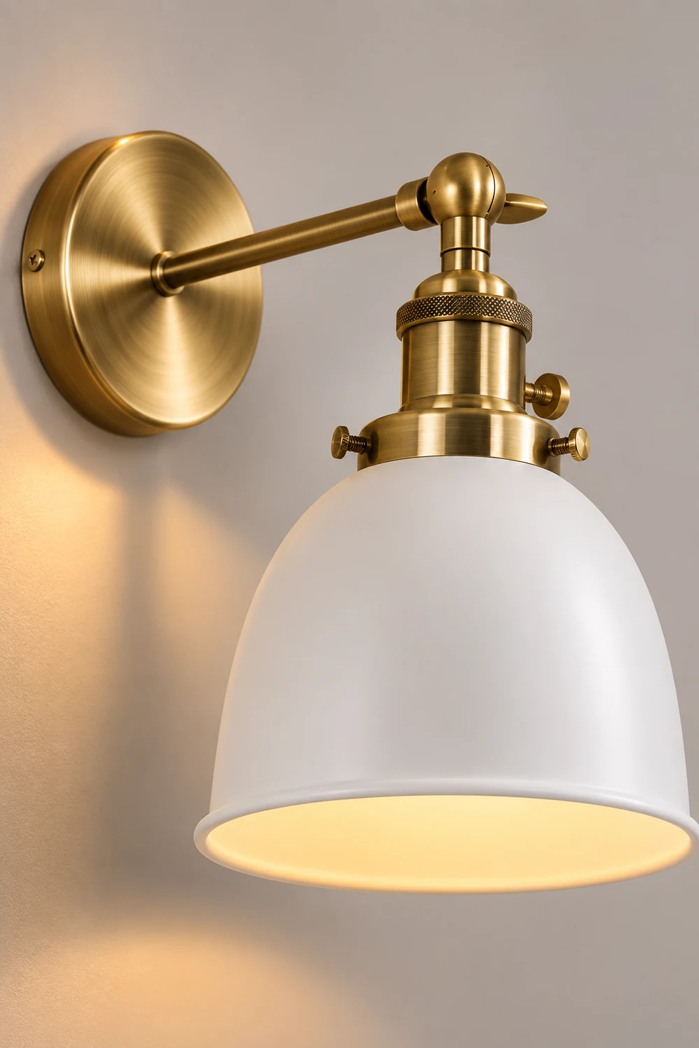 Brady Hanging Wall Lamp Retro/Vintage, Metal/LED, Black/White/Gray, Bedroom - Lumpaz