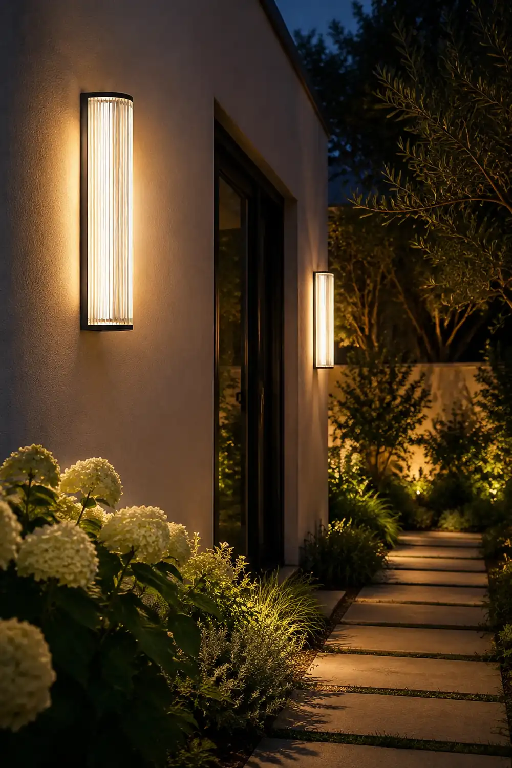 Orr Modern Semi-Cylindrical Outdoor Metal/Acrylic Wall Lamp, Clear/Black - Lumpaz