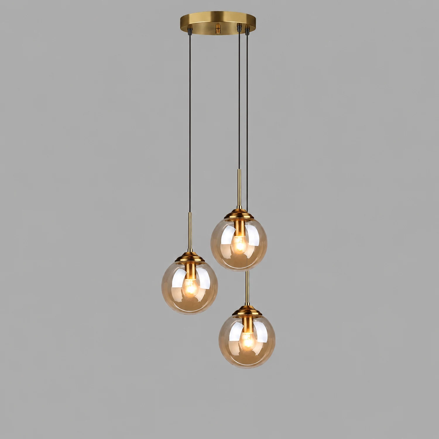 Valentina Designer Bubble Glass Pendant Light Smoke/Clear/Amber - Lumpaz