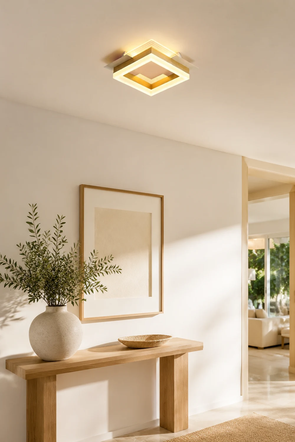 Amos Modern Simple Gold Flush Mount Ceiling Light, Square/Round - Lumpaz