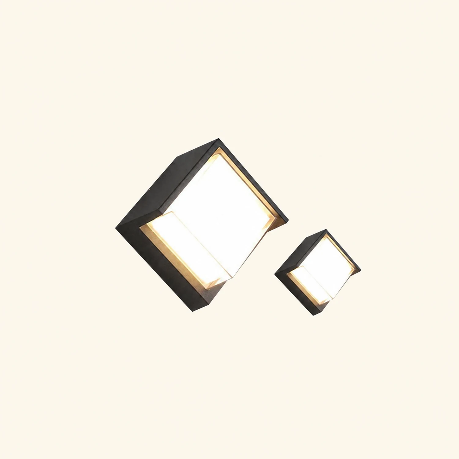 Orr Modern Square Metal Outdoor Wall Lamp, Black/White - Lumpaz