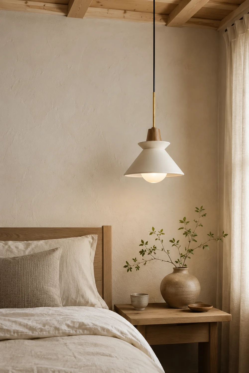 Ozawa Bowl Shade Pendant Light, White - Lumpaz