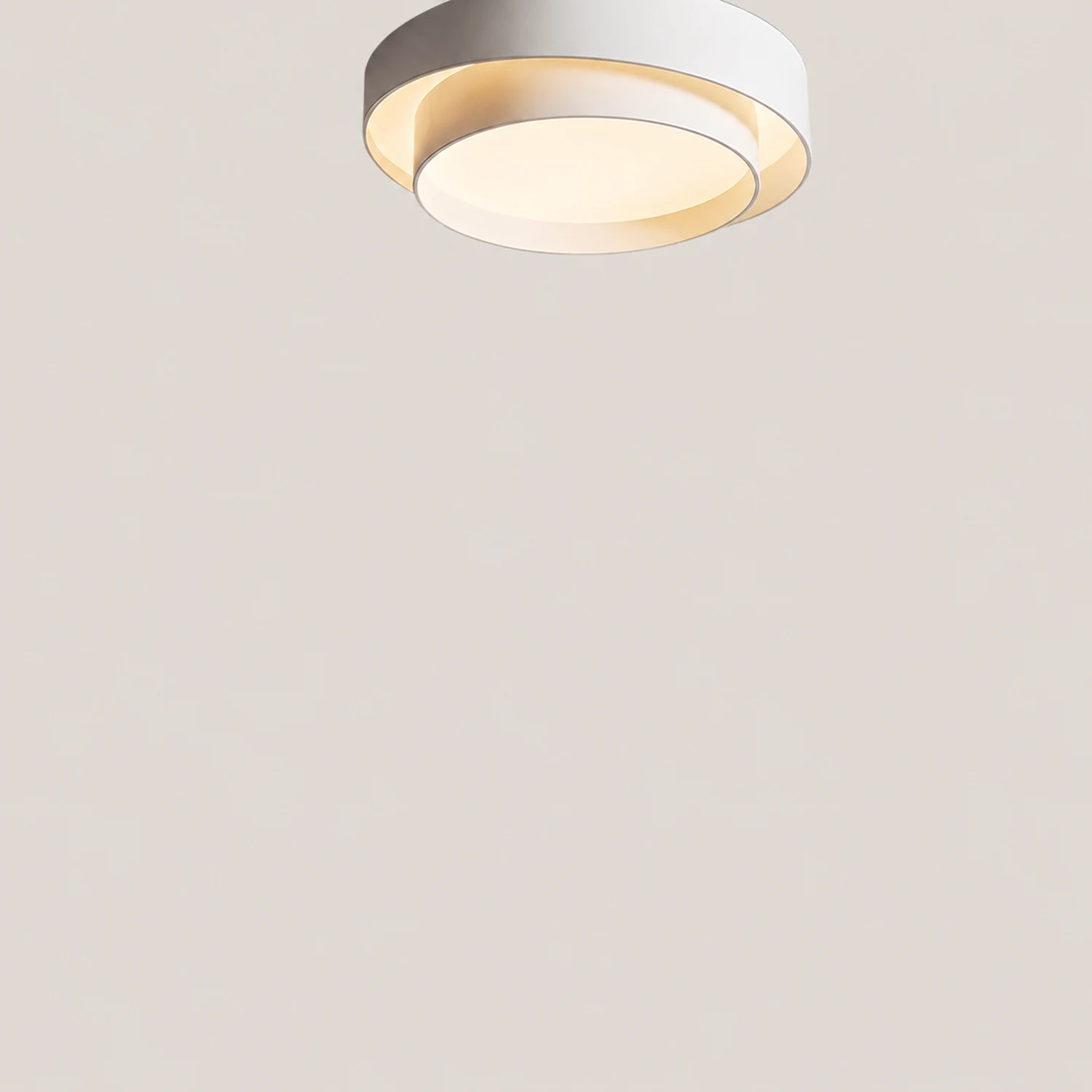 Quinn Nordic Art Deco White Circular Flush Mount Ceiling Light - Lumpaz