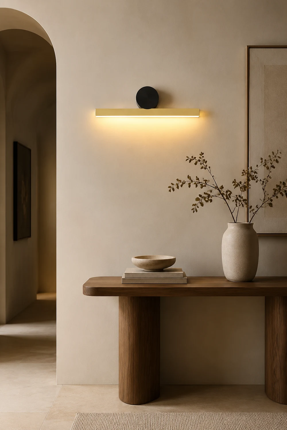 Edge Modern Geometric Metal Wall Lamp, Black & Gold, Bedroom - Lumpaz