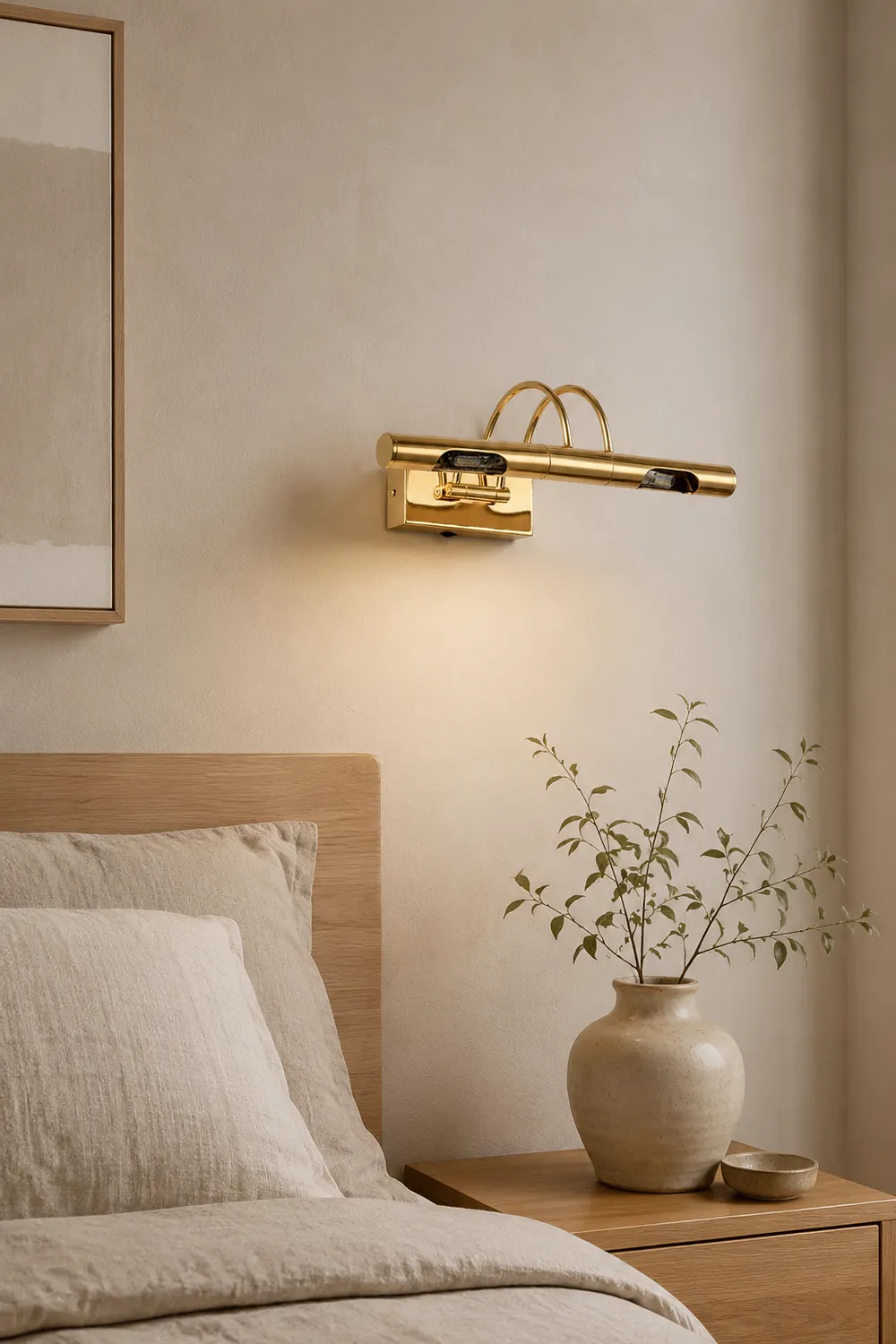Freja Retro Cylindrical Metal Wall Lamp, Gold, Bathroom - Lumpaz