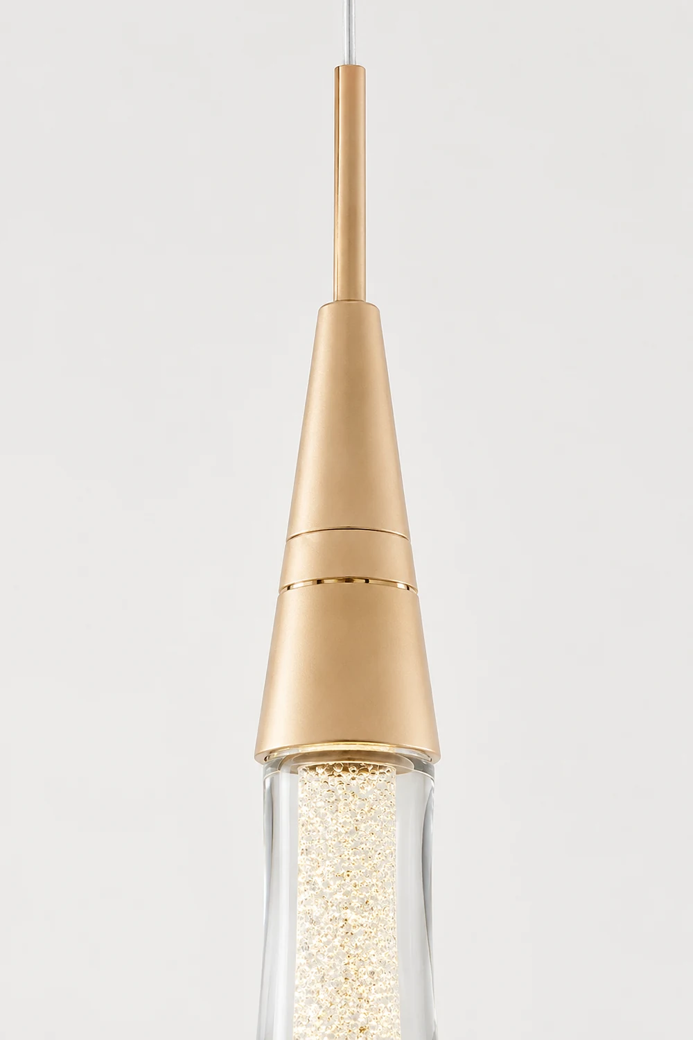 Hailie Teardrop Gold Pendant Light Crystal Metal Bedroom - Lumpaz