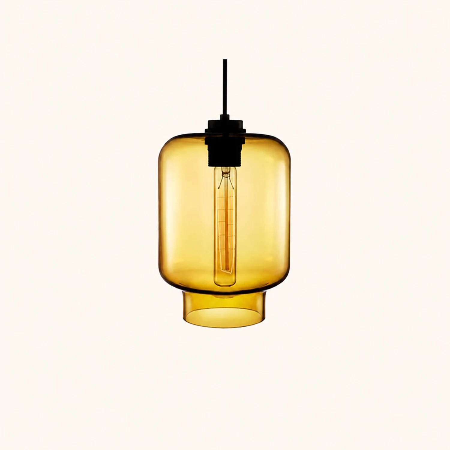 Zaid Modern Art Deco LED Cylindrical Metal/Glass Pendant Light - Lumpaz
