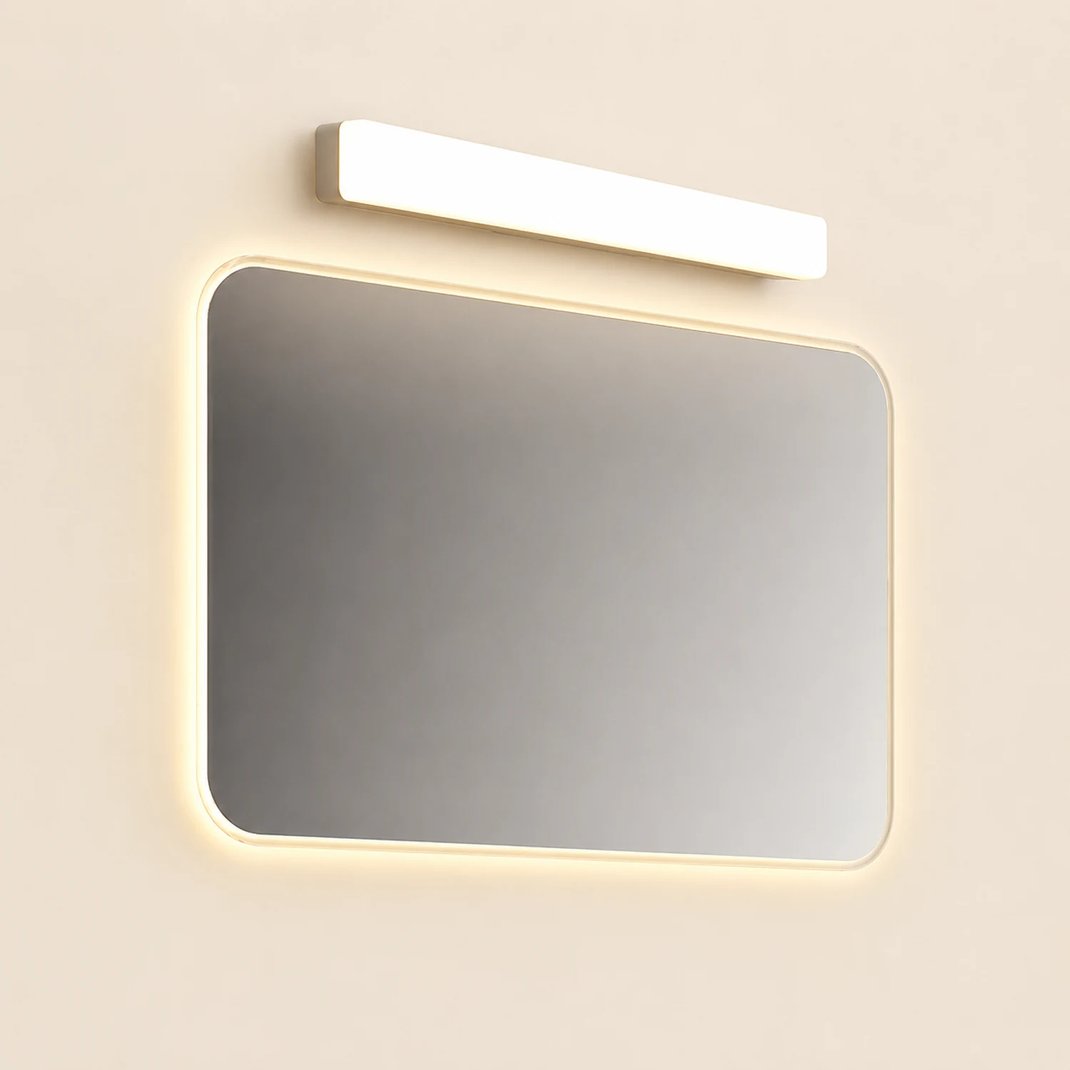 Edge Simple White Bar Mirror Front Vanity Wall Lamp, Acrylic - Lumpaz