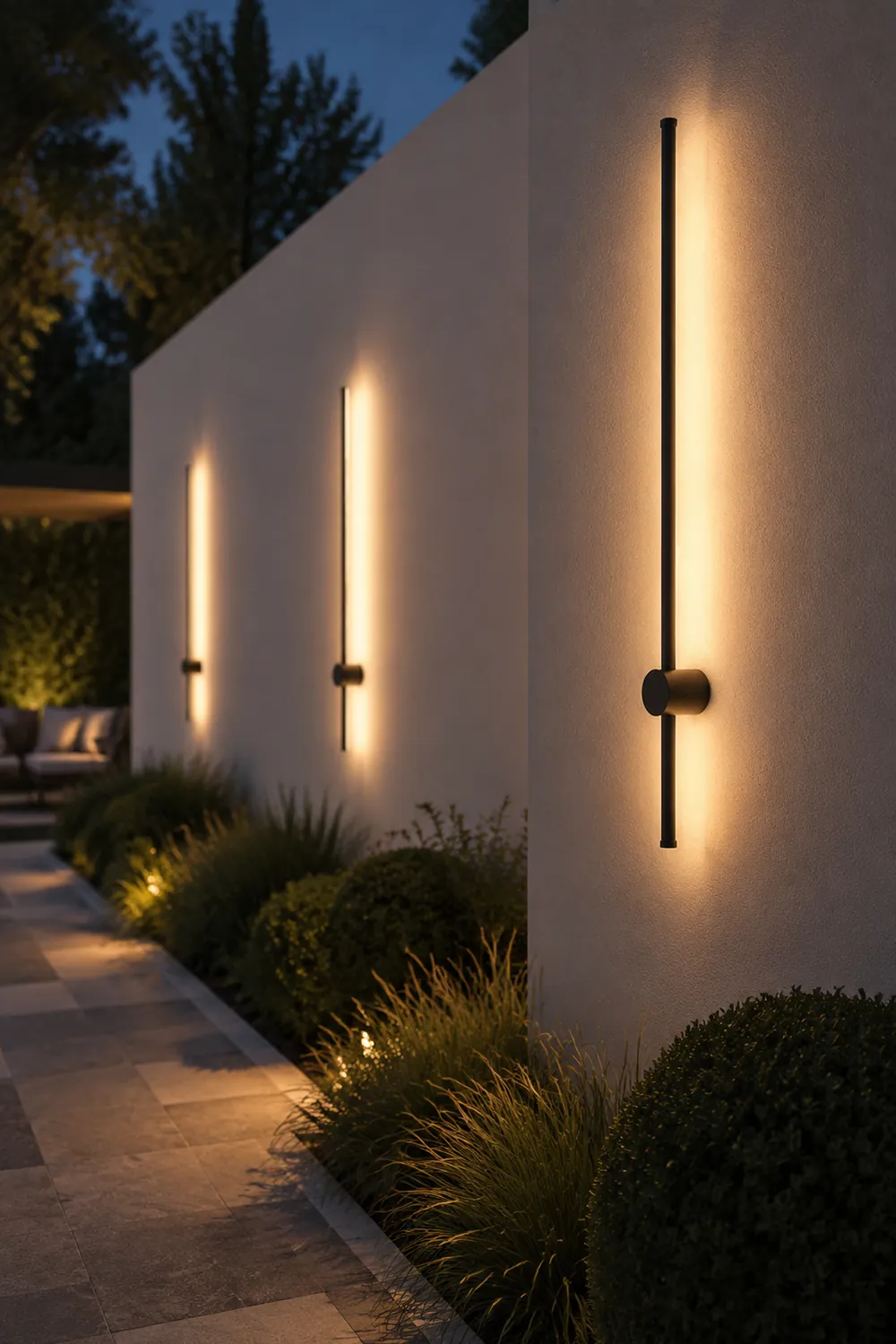 Edge Minimalist Rotatable Linear Outdoor Wall Lamp Black Corridor - Lumpaz