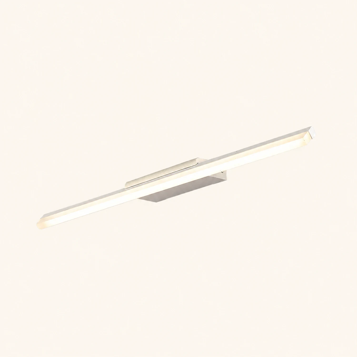 Leigh Minimalist Linear Metal/Acrylic Wall Lamp, White, Bathroom - Lumpaz