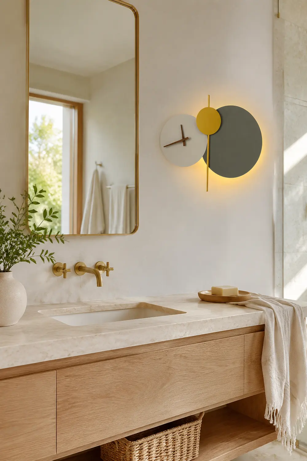 Nielsen Modern Clock Metal Painted Wall Light LED Light Bedroom - Lumpaz