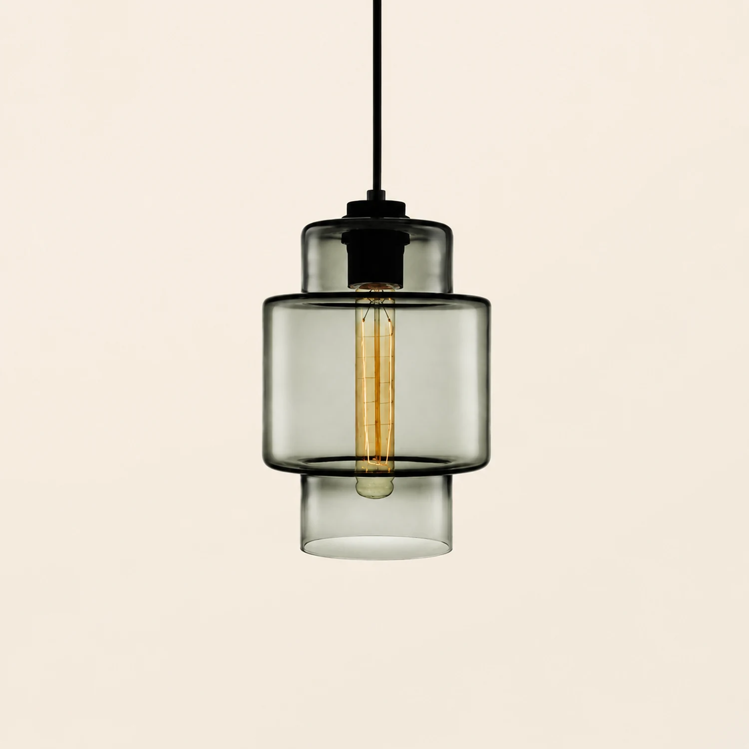 Zaid Modern Art Deco LED Cylindrical Metal/Glass Pendant Light - Lumpaz